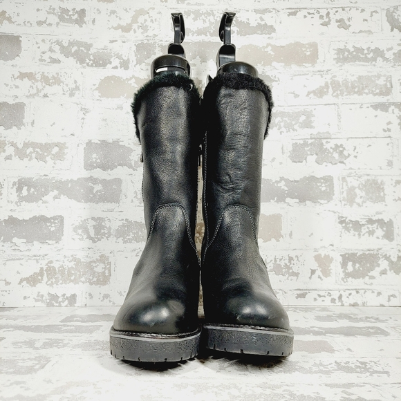 New Match Black Faux Fur Zip Up Round Toe Winter Boots X190 - Picture 3 of 12